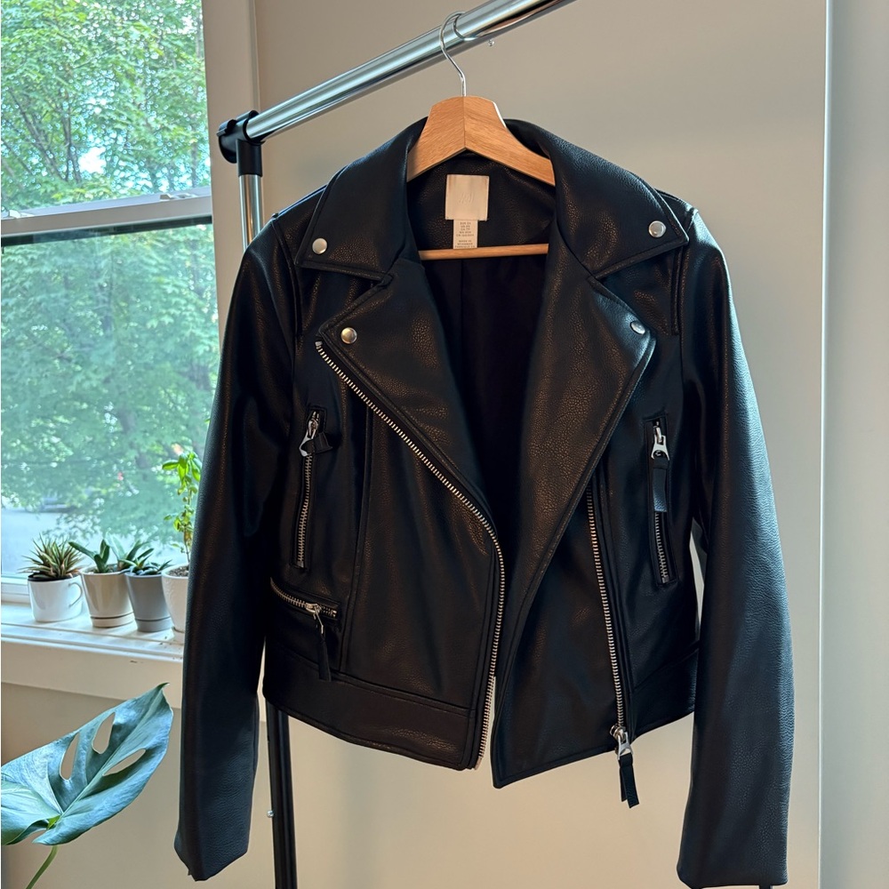 H&M Black Leather Moto Jacket